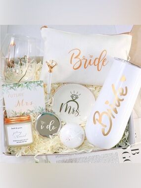 Bridal Tumbler Candle Jewelry Tray Wine Glass Gift Box